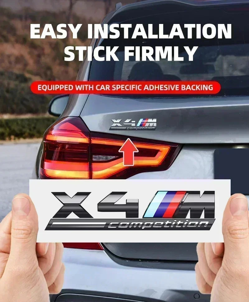 3D ABS Chrome Emblem Letters logo Car Trunk Badge Sticke for BMW M power Thunder Edition competition M1 M2 M3 M5 M7 X3M X5M X7M