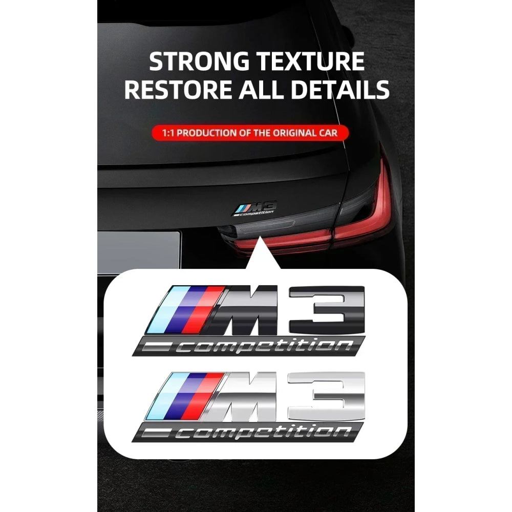 3D ABS Chrome Emblem Letters logo Car Trunk Badge Sticke for BMW M power Thunder Edition competition M1 M2 M3 M5 M7 X3M X5M X7M