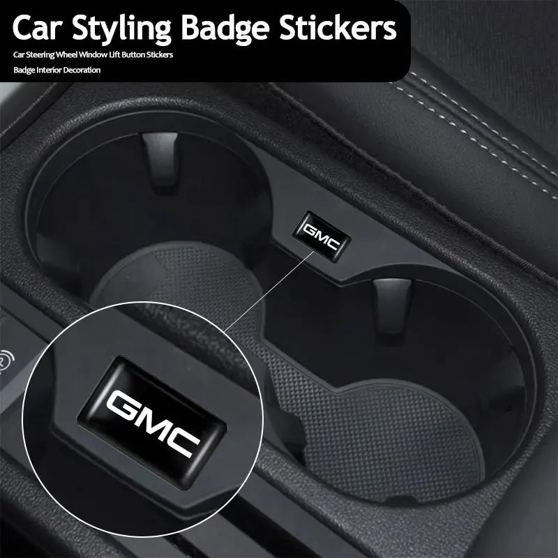 10Pcs Car 3D Epoxy Resin Emblem Interior Stickers Auto Accessories For GMC Terrain Sierra ornament 1500 Yukon Acadia