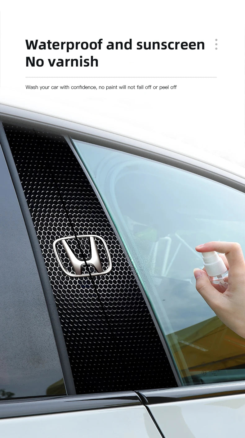 Car Stickers B-Pillar Center Column Decoration Cover Decals Auto Accessorie For Honda Civic FIT CRV Accord Jazz HRV Insight CRZ