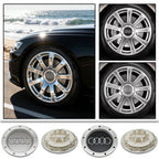ABS 14.6CM 9 Hole Black Gray Hub Cap For Audi TT A2 A3 A8 S6 Q7 RS6 Badge Logo Hub Cap Accessories Car Large Hub Center