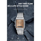 Casio Men's Watch Dual Display Screen Retro Style Personalized Dial Design Quartz Movement Water Resistant AQ-230A-