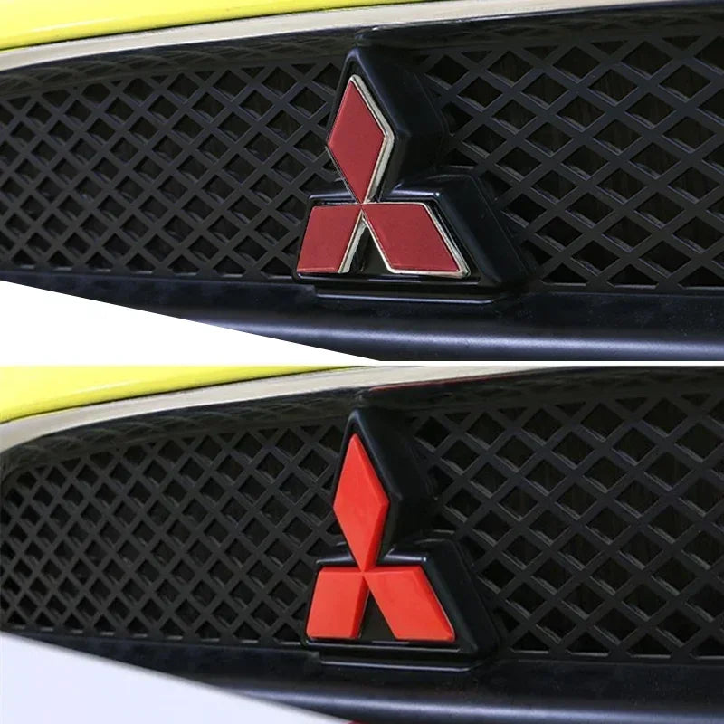 ABS Car Front Grill Emblem for Mitsubishi Outlander Ralliart Lancer ASX Pajero Delica EVO Colt Triton Rear Trunk Badge Sticker