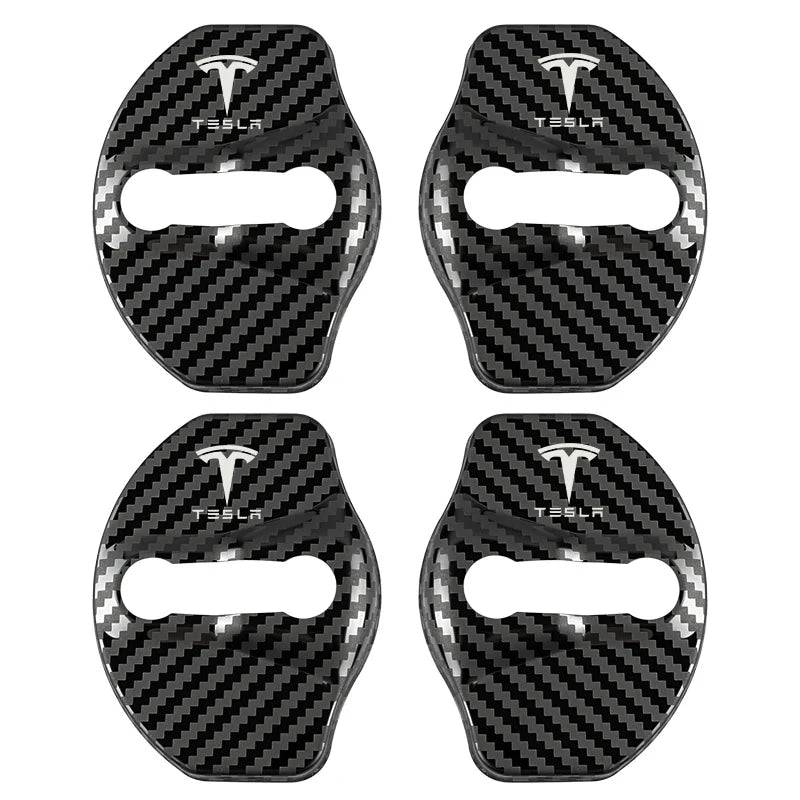 4pcs Metal Auto Door Lock Protective Cover Car Styling auto Accessaries sticker For Tesla model 3 model X Y