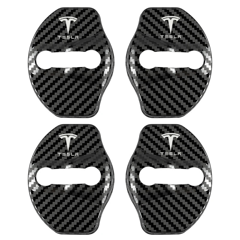 4pcs Metal Auto Door Lock Protective Cover Car Styling auto Accessaries sticker For Tesla model 3 model X Y