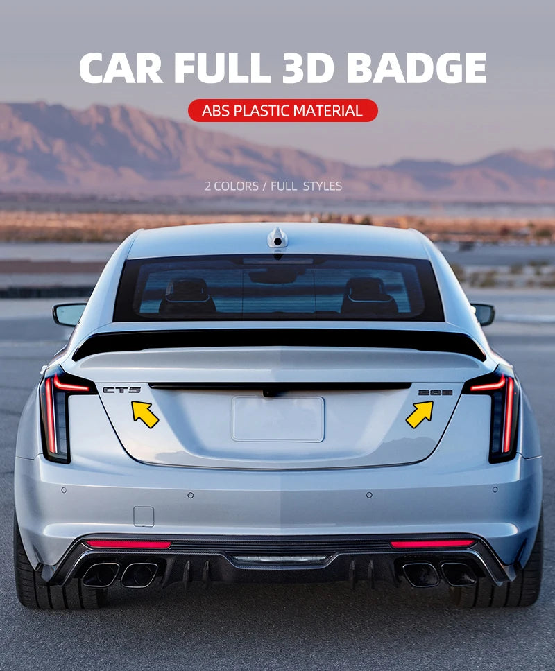 3D Car Rear Trunk Sticker Logo Letters Decals Badge For Cadillac CT4 CT5 CT6 CTS XT4 XT5 XT6 XTS ATS AWD 25T 28T 40T Accessories