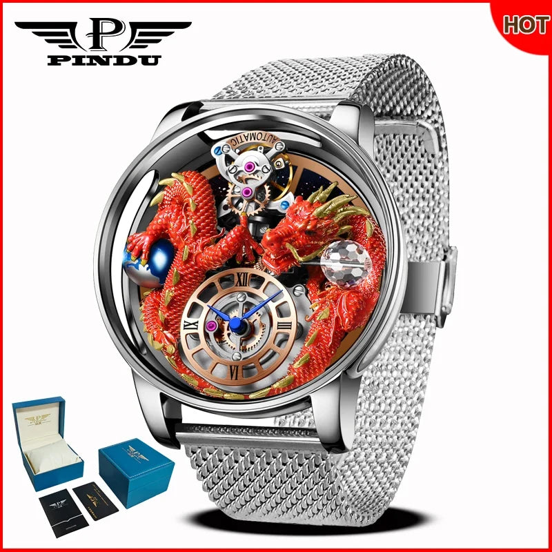PINDU Design 2025 NEW Men Watch Diamond TourbillionTop Brand Luxury Astronomia Quartz Watch Men sapphire glass waterproof Watch