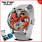 PINDU Design 2025 NEW Men Watch Diamond TourbillionTop Brand Luxury Astronomia Quartz Watch Men sapphire glass waterproof Watch