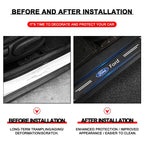 4PCS For Ford Focus Fiesta Kuga Mondeo SMax Edge Ranger Silicone Car Door Sill Threshold Anti-scratch Protective Strap Sticker