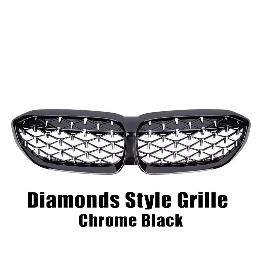 XVIP For BMW G20 3-Series G20 G21 G28 2019-2023 Front Bumper Hood Kidney Racing Grilles Replacement Black Diamond Meteor Style