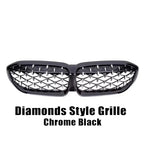XVIP For BMW G20 3-Series G20 G21 G28 2019-2023 Front Bumper Hood Kidney Racing Grilles Replacement Black Diamond Meteor Style