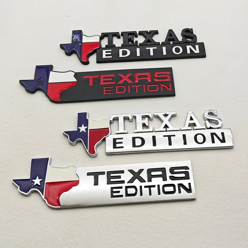 TEXAS EDITION Logo Emblem Metal Car Badge Trunk Sticker For Ford Jeep Chevrolet Ram GMC Dodge Cadillac Lincoln Tesla Accessories