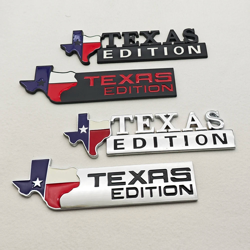 TEXAS EDITION Logo Emblem Metal Car Badge Trunk Sticker For Ford Jeep Chevrolet Ram GMC Dodge Cadillac Lincoln Tesla Accessories