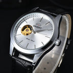Orient Watch  Double Lion Japanese Fully Automatic Mechanical Watch Hollowed Out Business Men's Watch Stainless Steel Strip