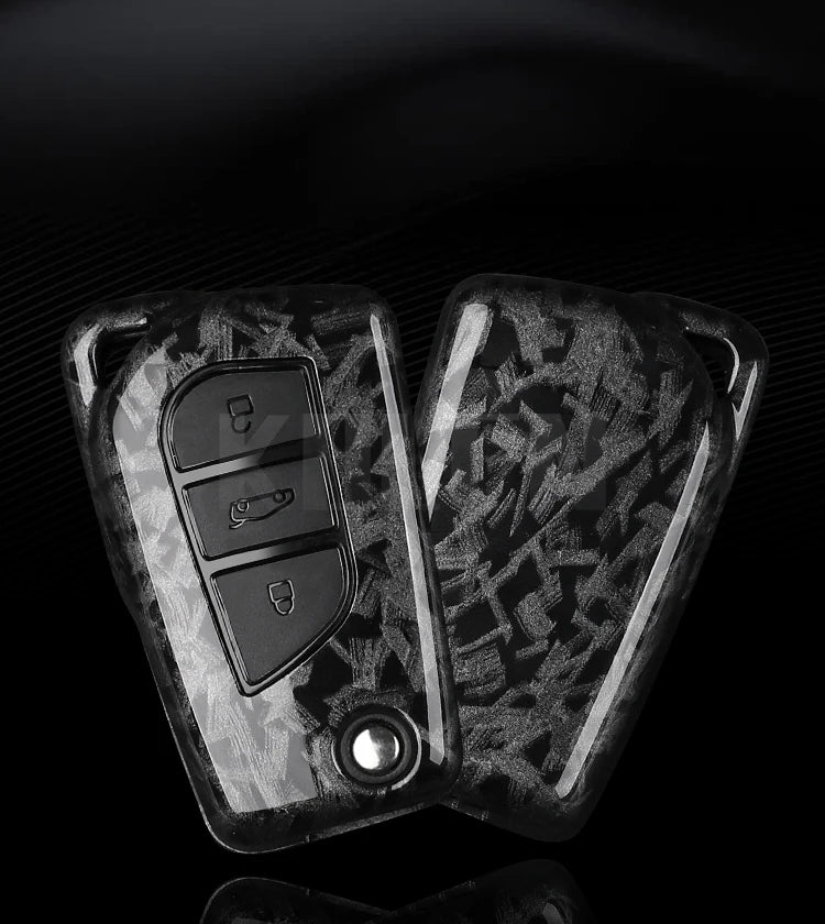 For Toyota Camry RAV4 Forturner Hilux Auris Corolla Avensis Verso Yaris Aygo Scion TC ABS Carbon Fiber Style Car Key Case Cover