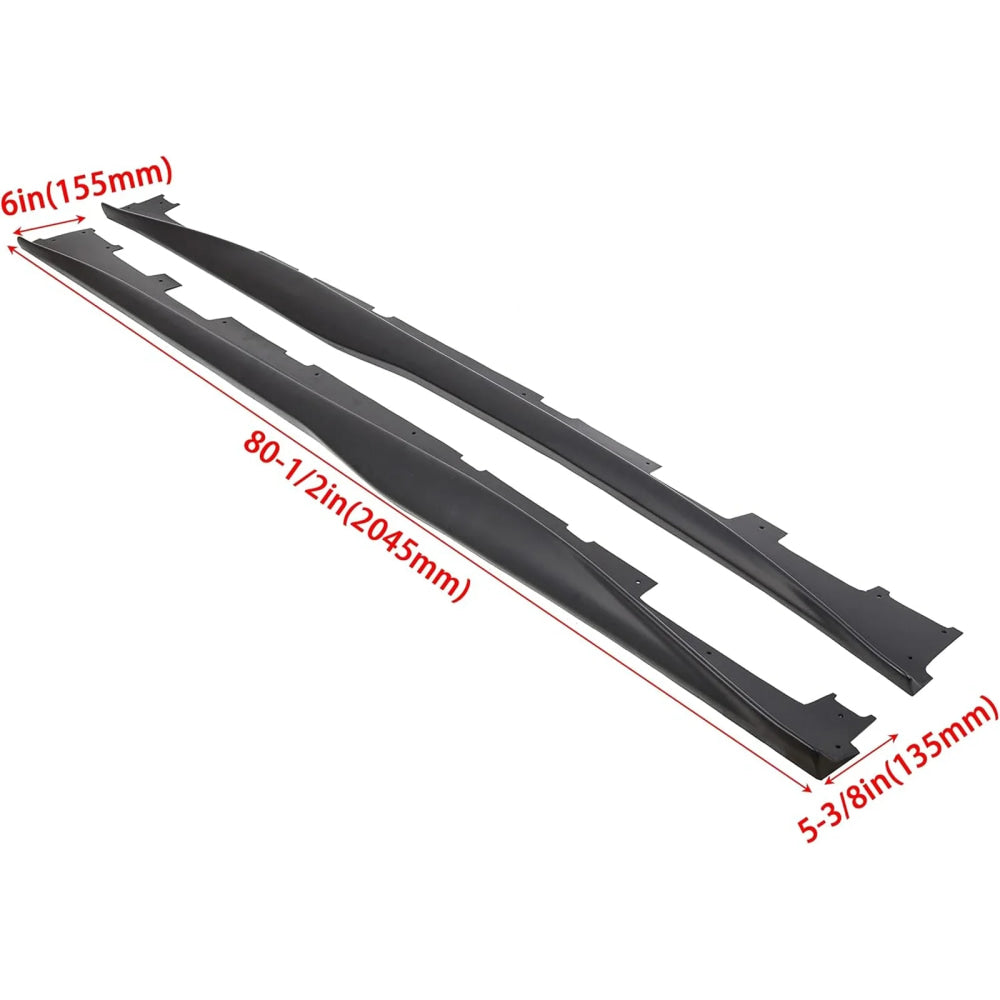 For Chevy Camaro Coupe Convertible LT LS SS RS 2016-2024 ZL1 Style Side Skirts Rocker Panels Spoiler Carbon Look Glossy black