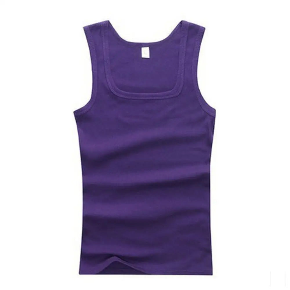 Hot Sale Men's Sleeveless Breathable Fitness Vest Basic Elastic Tank Top Men's Cotton Bodybuilding T-shirt Classic Color Clothes