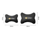 Nappa Leather Car Headrest Neck Pillow Waist Cushioning For Chevrolet Spark Captiva Cruze Malibu Equinox Trax Camaro Blazer