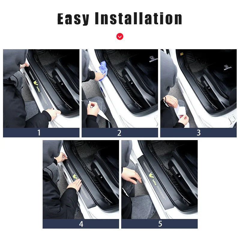 Car Door Sill Carbon Fiber Threshold Trunk Bumper Stickers Protector Strips for BMW X1 X3 3 5 Series G30 G20 G32 G11 Accessoies