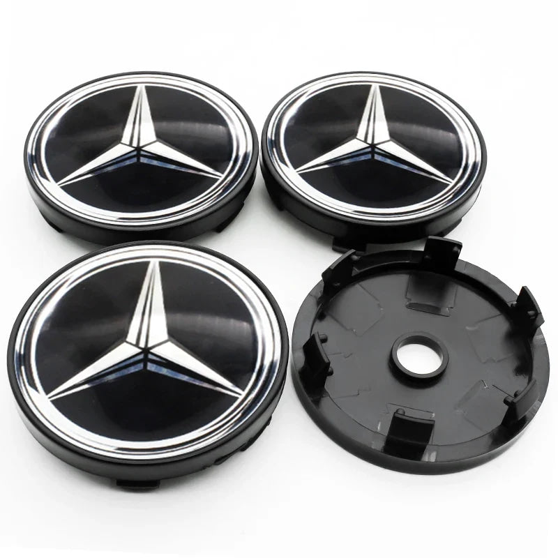 4Pcs 60mm 75mm Car Wheel Center Hub For Mercedes Benz AMG class W205 W203 GLC GLK W206 W220 W211 A180 Cap Rim Cover Accessories