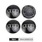 For Audi A8 A5 A6 C5 C6 C7 A7 A1 A3 A4 B5 Q3 Q5 Q7 TT 4pcs 60mm 61mm 68mm 69mm Car Wheel Hub Center Caps Rim Cover Accessories