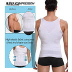 Compression Shirt Slimming Body Shaper Vest Men Gym Workout Sleeveless Gynecomastia Abdomen Waist Trainer Shapewear