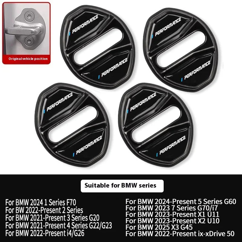 4pcs Car Door Lock Cover For BMW3 5Series X1X3X4X5 G01 G20 G32 F48 G45 G02 F15 G05 G07 G60 Anti Rust Protective Trim accessories
