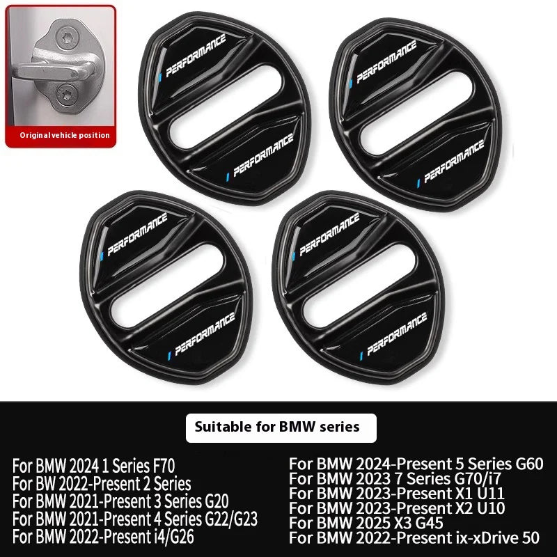 4pcs Car Door Lock Cover For BMW3 5Series X1X3X4X5 G01 G20 G32 F48 G45 G02 F15 G05 G07 G60 Anti Rust Protective Trim accessories