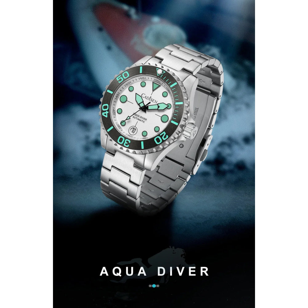CADISEN AQUA DIVER New Brand Luxury Men Watches Automatic Watch Japan MIYOTA 8215 100M Waterproof Luminous Mechanical Wristwatch