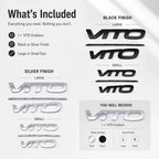 For Fujian Benz Mercedes Benz VITO 3D Metal Rear Trunk Emblem Badge Sticker Tailgate Body Letter Logo Decal Trim Car Accessory