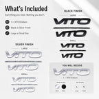 For Fujian Benz Mercedes Benz VITO 3D Metal Rear Trunk Emblem Badge Sticker Tailgate Body Letter Logo Decal Trim Car Accessory