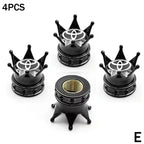 4PCS Crown Style Tire Valve Stem Caps, Air Caps Cover, Aluminum Alloy Dustproof And Waterproof Valve Caps Cover For All Toyota