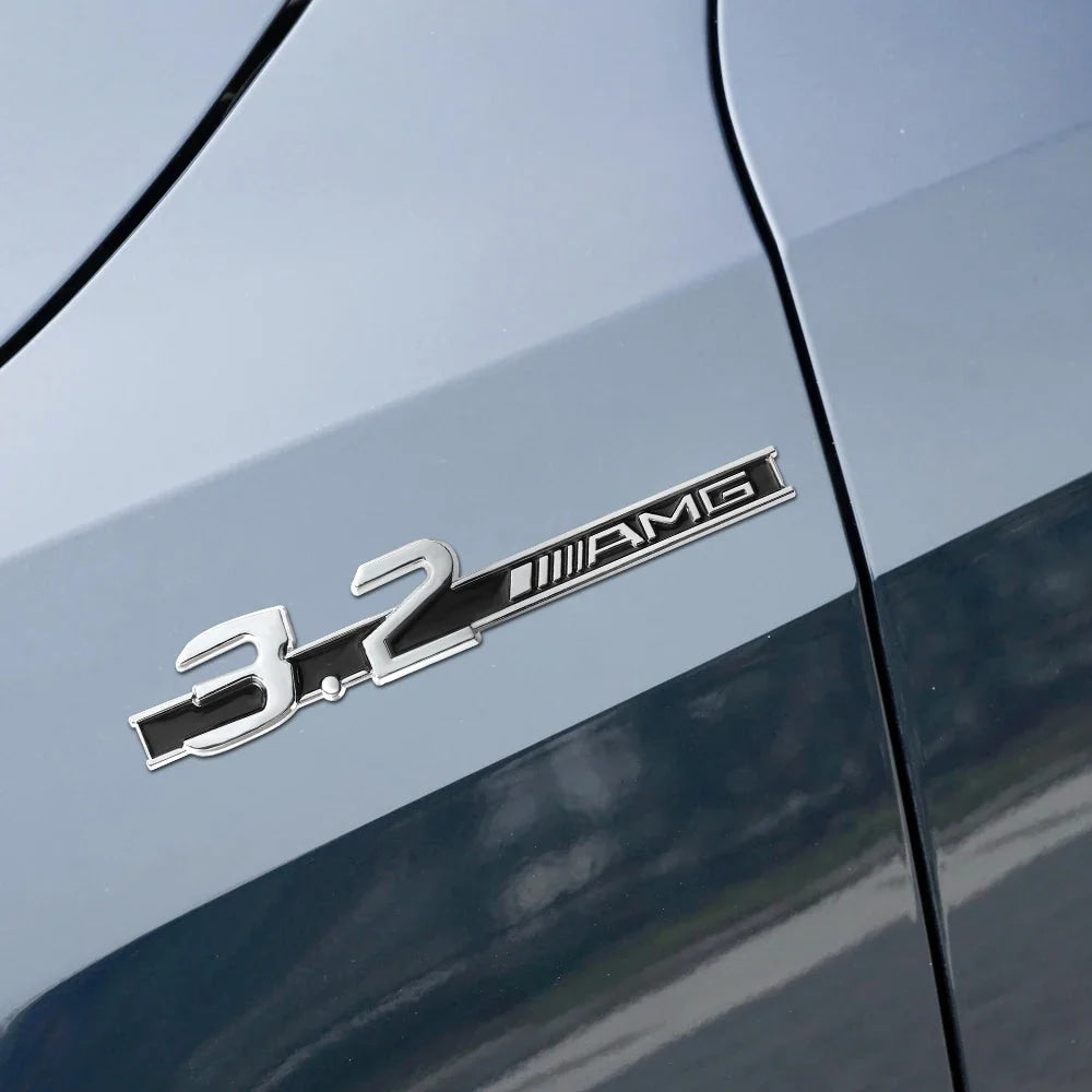 3D ABS Car Styling Logo 3.2 5.5 6.3 6.5 AMG Badge Fender Side Rear Trunk Sticker for Mercedes Benz A CLA GLC W108 W222 C180 W190