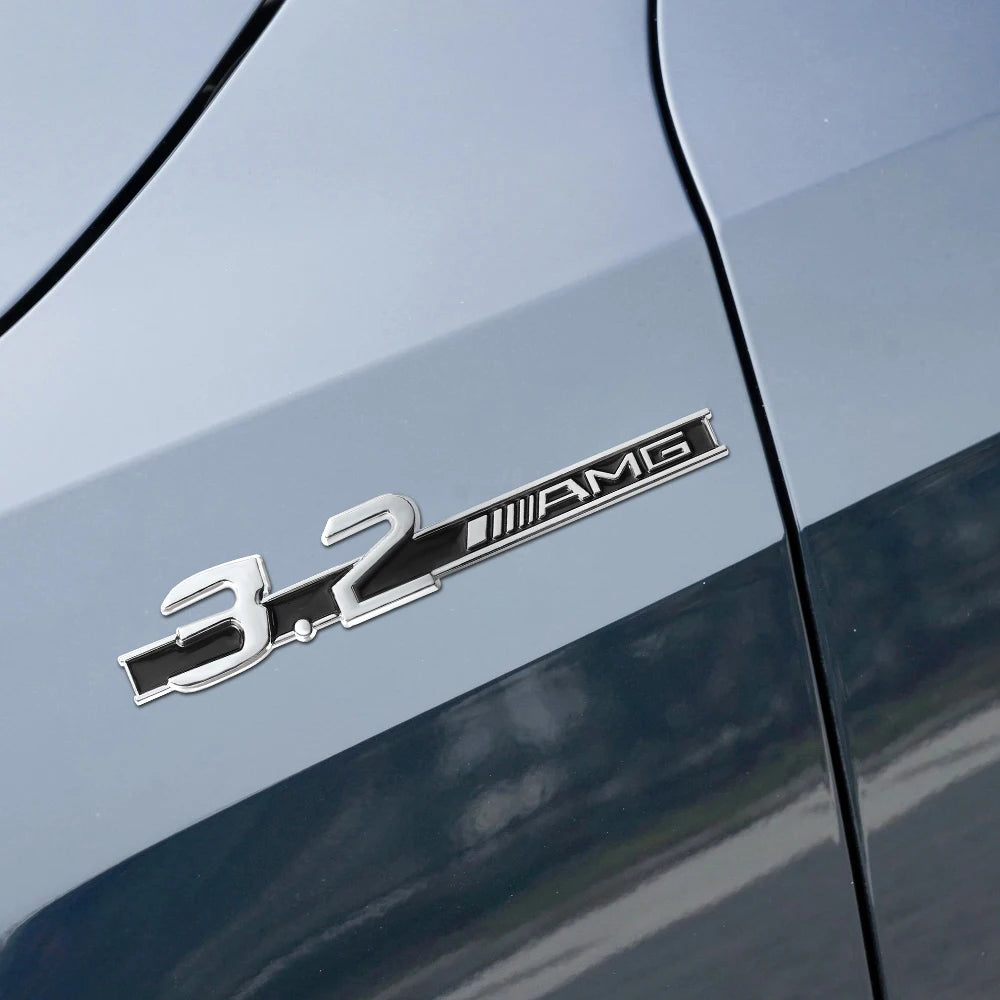 3D ABS Car Styling Logo 3.2 5.5 6.3 6.5 AMG Badge Fender Side Rear Trunk Sticker for Mercedes Benz A CLA GLC W108 W222 C180 W190