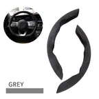 Universal Suede / Nappa Leather Car Steering Wheel Cover 38CM Breathable O/D Shape Protector Non-Slip Auto Interior Accessories