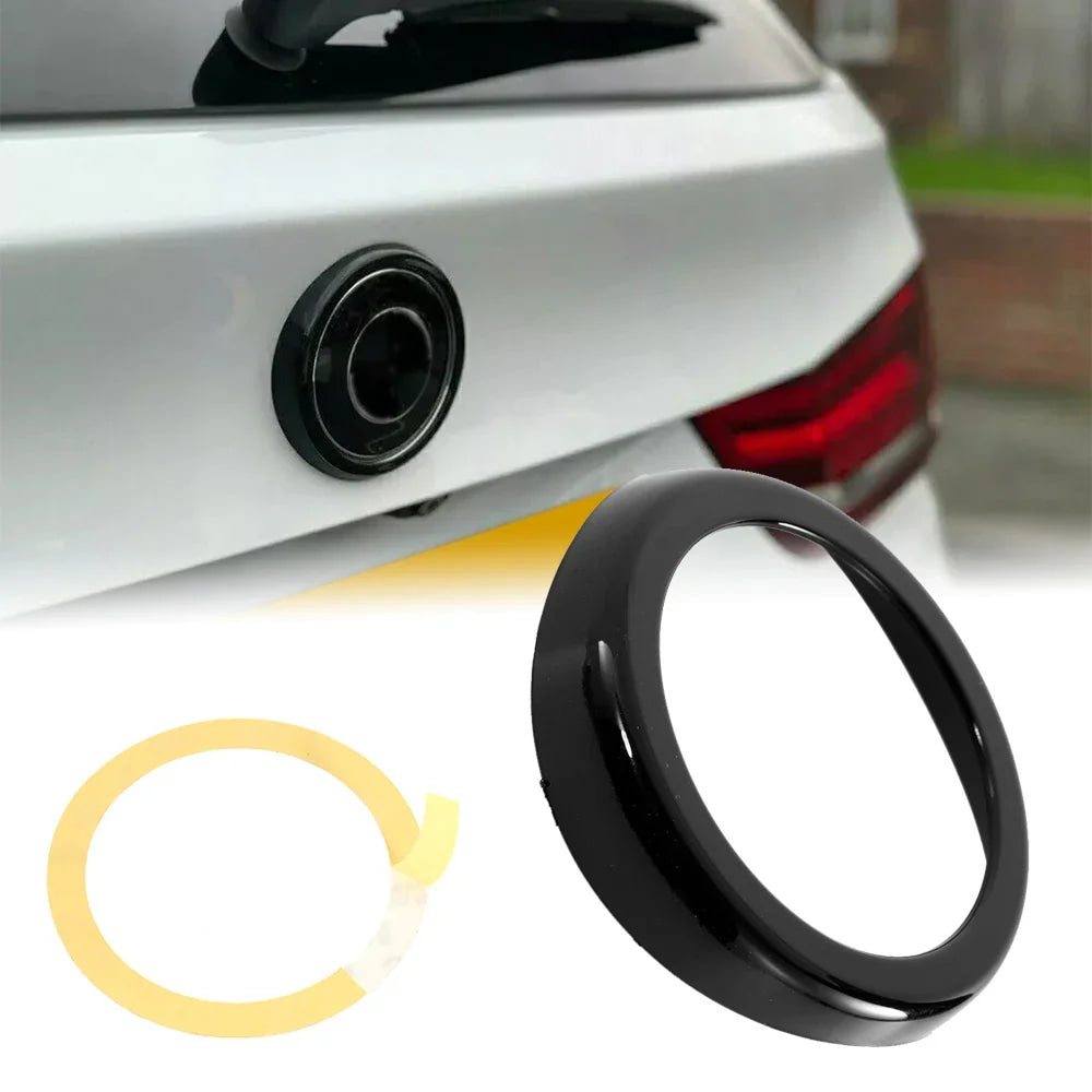 Rear Tailgate Badge Ring Logo Frame Cover Black Rear Trunk Emblem Decoration Trim For BMW X5 X6 X5M F15 F16 F85 F86 1999-2018