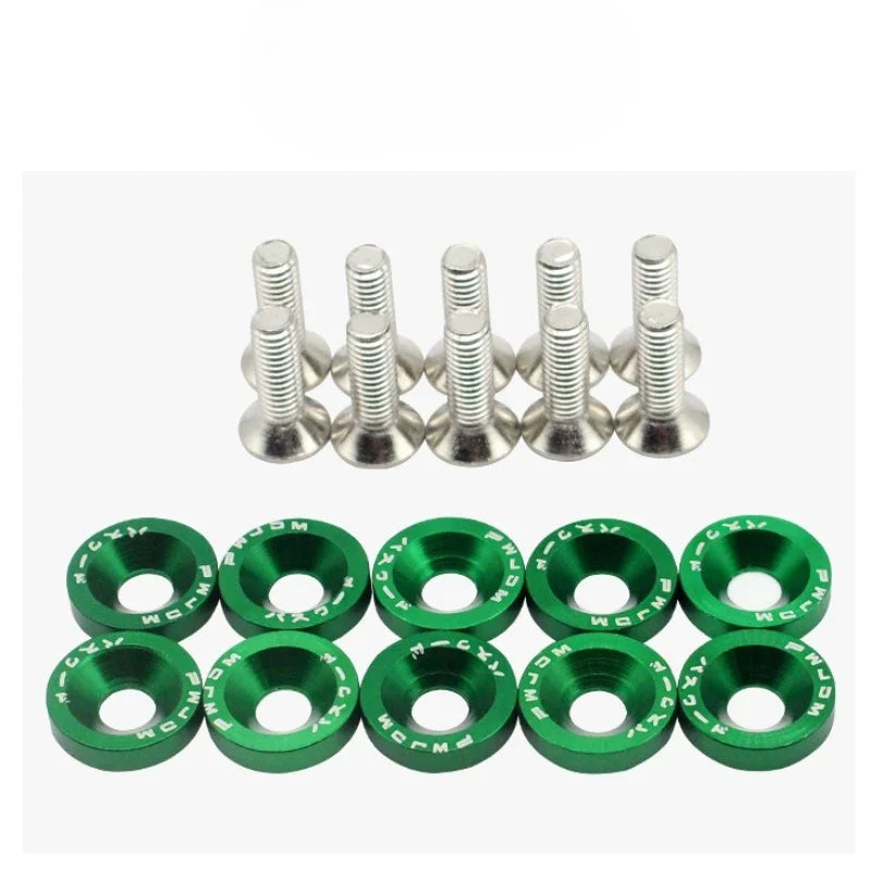 JDM Fender Washers M6 Bolt Set Car Modification Gasket Screw Fender Bumper Engine Aluminum Concave Screws Hex Fastener for Honda