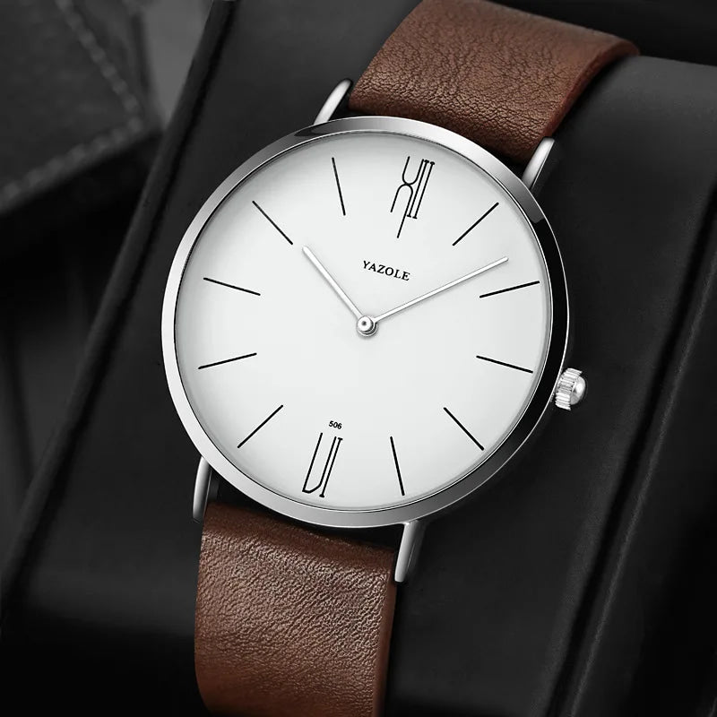 Luxury Top Brand Men's Quartz Wrist Watches Men Business Leather Quartz Clock Women Men's Watches Man's Wristwatch Gifts for Men