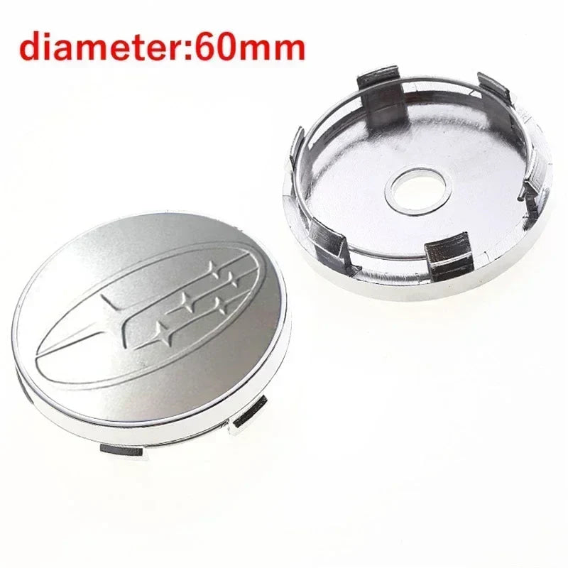 For Subaru ASCENT BRZ FORESTER IMPREZA XV WRC WRX LEGACY OUTBACK STI 4pcs 60mm Car Wheel Center Covers Tire Hub Caps Decoration