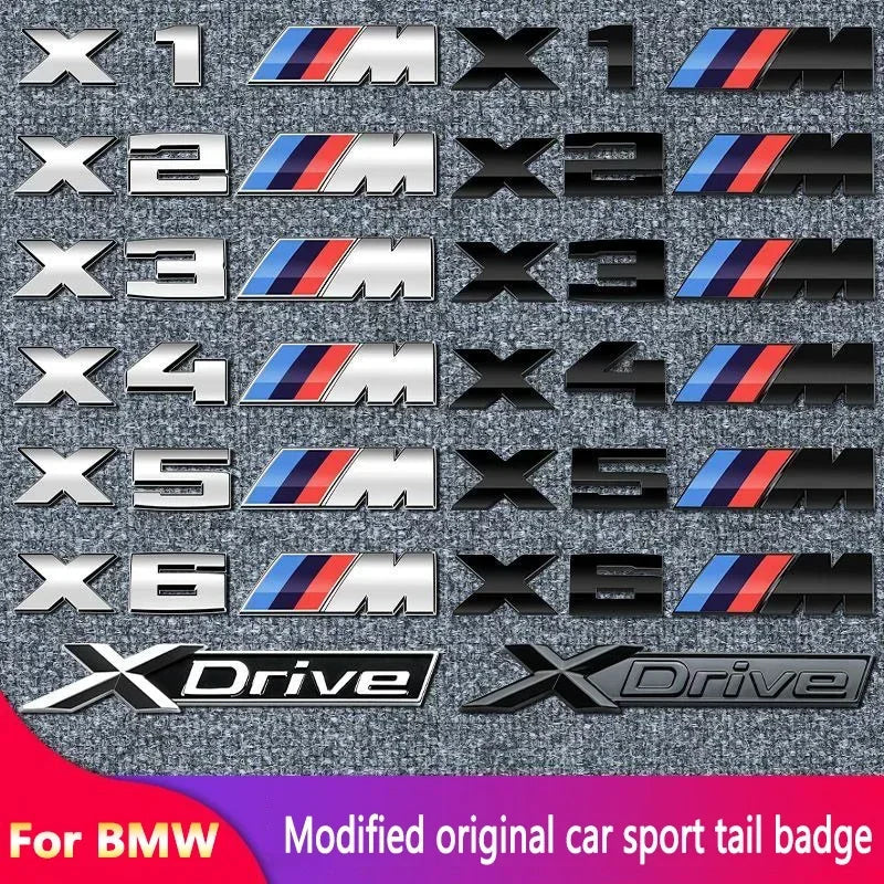 3D Metal Car Body Side Badge Body Rear Trunk Decor Sticker Modification For BMW M X1 X2 X3 X4 X5 E84 F26 E83 F25 E53 E70 E71 G02