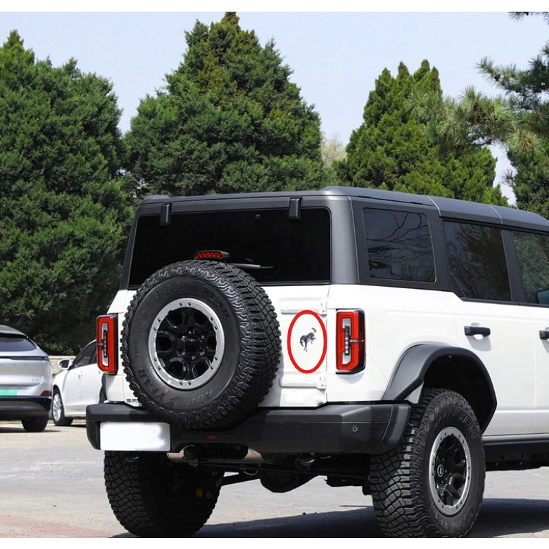 1pcS New ABS 3D Car Horse Stickers Hot For Ford Bronco Logo Exterior Modification Tailgate Leaf Board Letters Animal Parts Badge