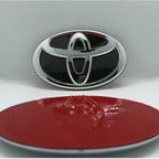 3D Car Logo Modified Car Logo Badges Front And Rear Logo Silver For Toyota Hybrid Series Prado Highlander Camry Corolla Styling