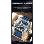 POEDAGAR Top Luxury Men Clock LED Calendar Week Luminous Man Wristwatch Electronic Rectangle Silicone Strap Quartz Men's Watches