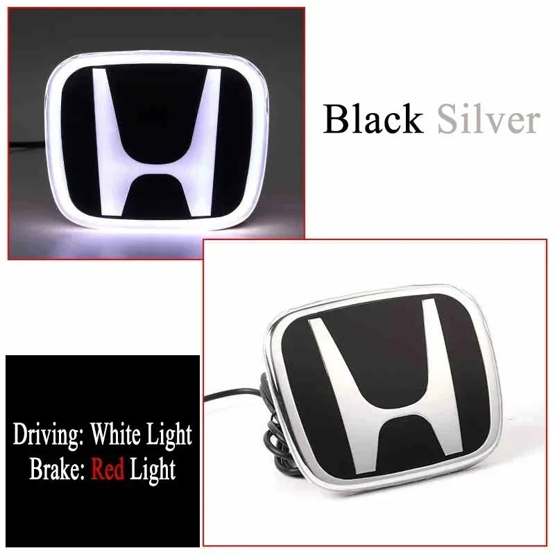 For Honda Accord Civic Odyssey CRV Inspire Amaze Vezel PMMA LED Car Emblem Sticker Front Rear Trunk Light Badge Accessories