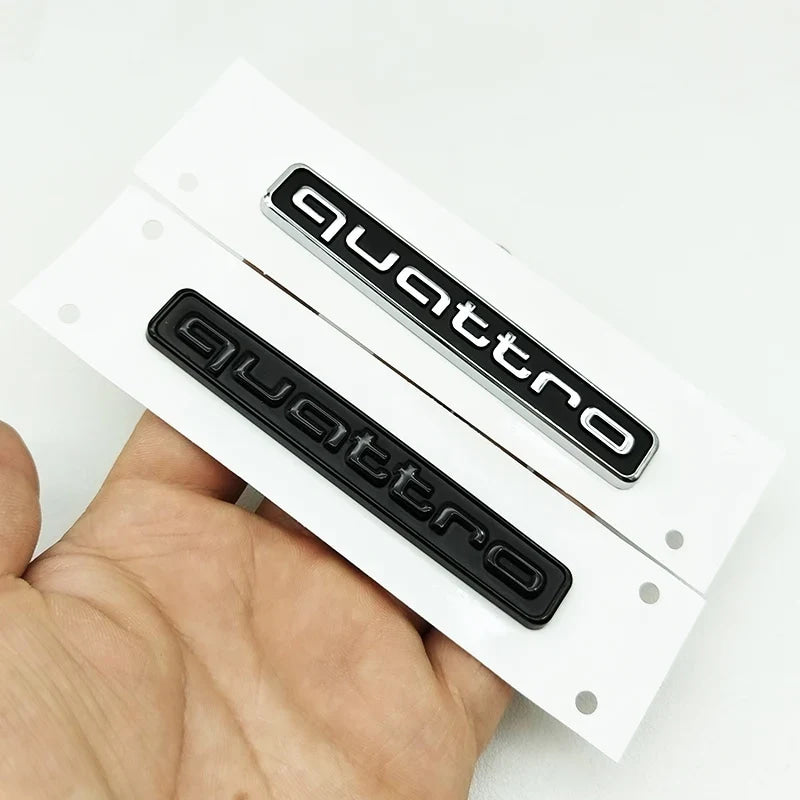 3D ABS Black Logo Quattro Emblem Decal Car Badge For Audi A3 A5 A4 A6 A7 A8 A1 A2 S3 S4 TT Q3 Q7 Q5 Quattro Sticker Accessories