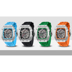 PAGANI DESIGN skeleton Watch Sapphire YS012 Automatic Men’s Quartz Watch Silicone Square Clock Waterproof Relogio Masculino