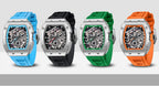 PAGANI DESIGN skeleton Watch Sapphire YS012 Automatic Men’s Quartz Watch Silicone Square Clock Waterproof Relogio Masculino