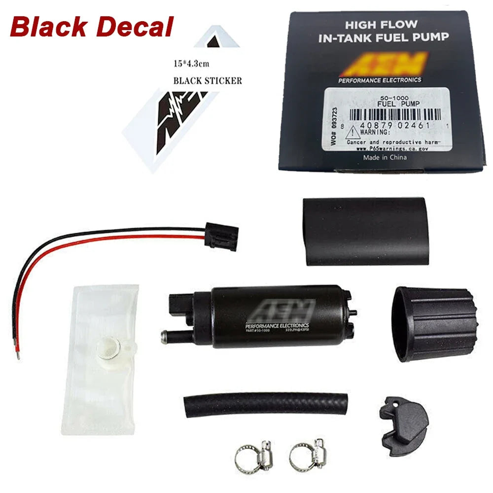 Brand New For AEM 50-1000 340LPH Electric High Flow Intank EFI Fuel Pump w/ Strainer & Install Kit For Walbro GSS342 50-1210