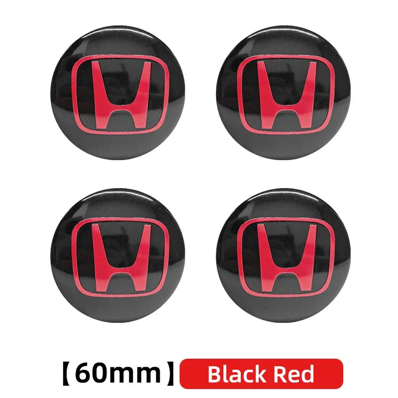 4pcs 56mm 60mm 65mm Car Wheel Hub Centre Cap Badge Emblem Hub Center Cover Car Sticker for Honda Civic Accord Cr-v Fit Crosstour