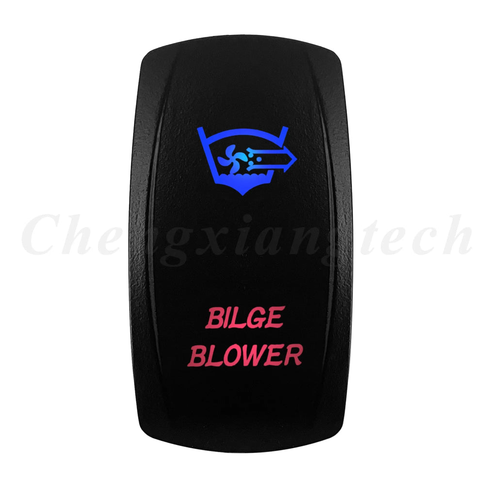 Waterproof 5 Pins SPST On/Off Rocker Switch Blue & Red Led 20A/12V 10A/24V Toggle Switch GPS for Cars,Trucks, RVs, Boats
